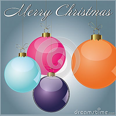 Card Merry Christmas Ball Stock Photo