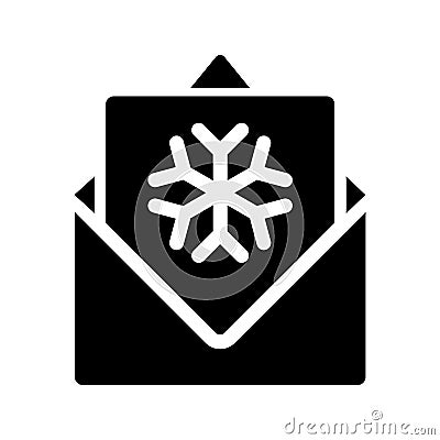 Christmas card glyph vector icon Vector Illustration