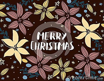 Christmas card with fir tree Vector Illustration