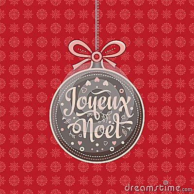Christmas Card. Joyeux Noel. Winter background. Vector Illustration