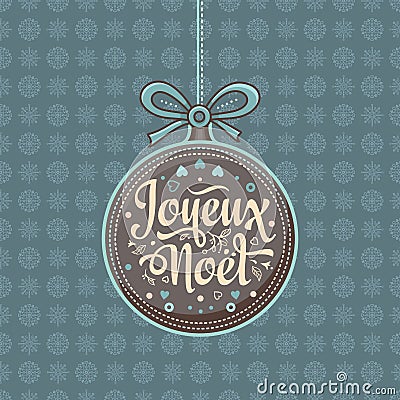 Christmas Card. Joyeux Noel. Winter background. Vector Illustration