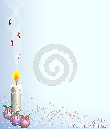 Christmas card musical candle Stock Photo