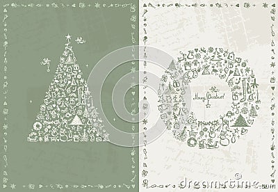 Christmas card retro for your design Vector Illustration