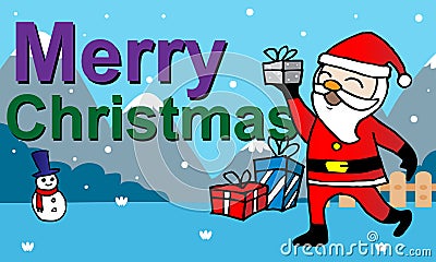 Christmas card with Santa Claus Stock Photo