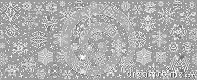 Christmas card with snowflake border, seamless pattern for Christmas greetings, New Year holidays â€“ vector Vector Illustration