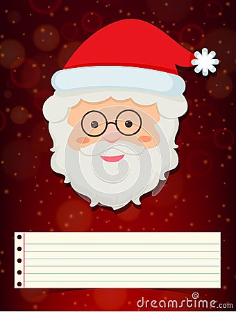 Christmas card template with santa Vector Illustration