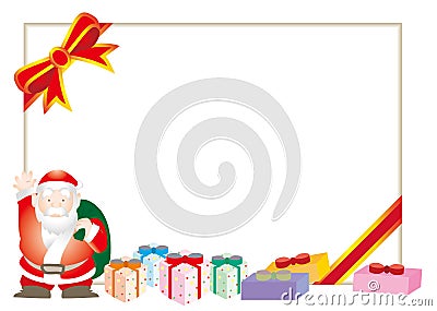 Christmas Card - vector frame of santa and presents Vector Illustration