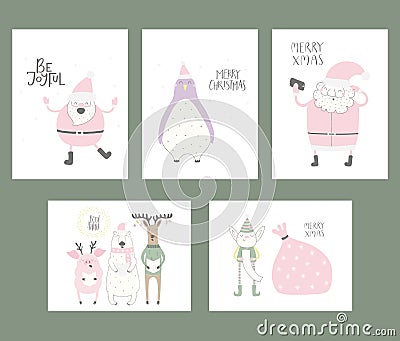 Christmas cards collection Vector Illustration