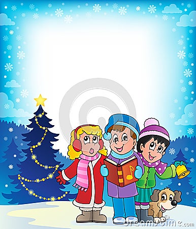 Christmas carol singers theme 4 Vector Illustration