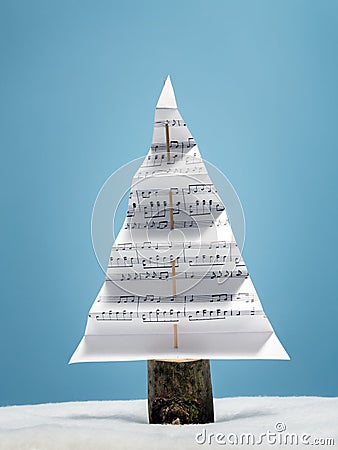 Christmas carol tree Stock Photo