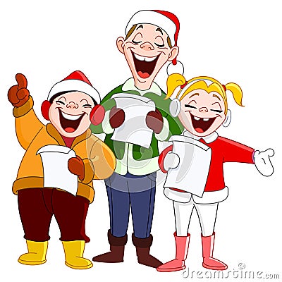 Christmas carolers Vector Illustration