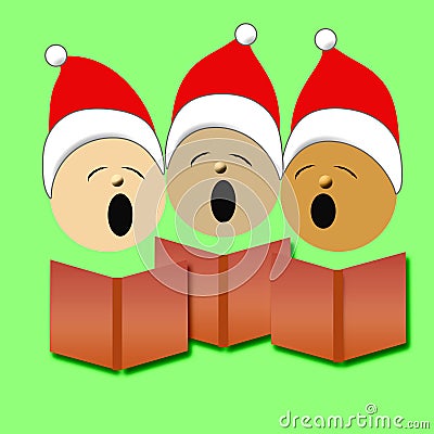 Christmas carolers illustration Cartoon Illustration