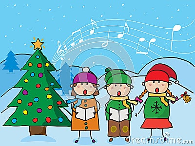 Christmas carols Vector Illustration