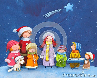 Christmas carols Stock Photo