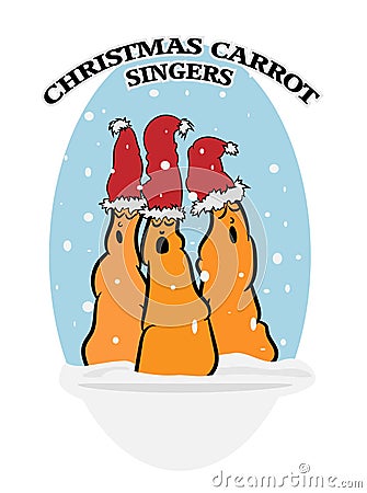 Christmas Carrot Singers Vector Illustration