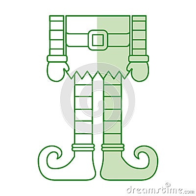 Christmas cartoon elf`s legs Vector Illustration