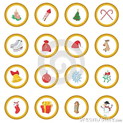 Christmas cartoon icon circle Vector Illustration