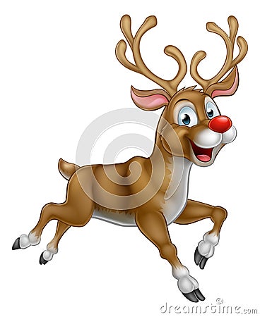 Christmas Cartoon Reindeer Vector Illustration