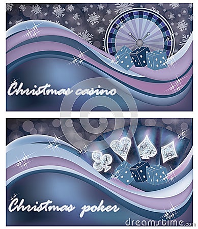 Christmas casino banners, vector Vector Illustration