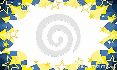 Christmas celebration sale event invitation starburst background in swedish blue and gold with stars Vector Illustration