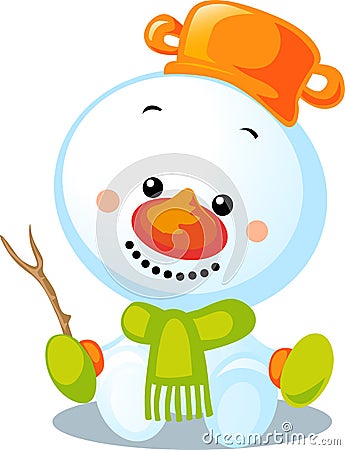 Christmas character - cute vector snowman Vector Illustration