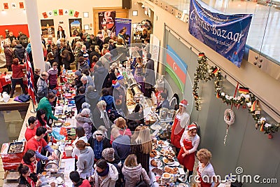 Christmas Charity Bazaar, organised by The International Women`s Club of Riga. Editorial Stock Photo