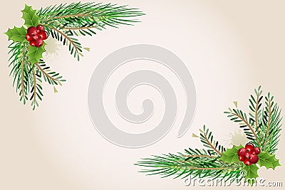 Christmas ornaments vintage corner frame vector Vector Illustration