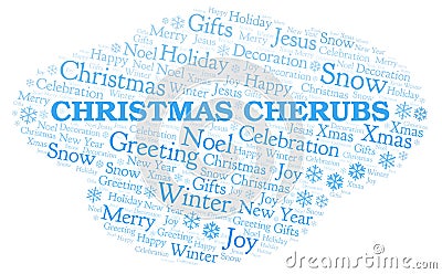 Christmas Cherubs word cloud Stock Photo