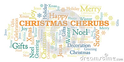 Christmas Cherubs word cloud Stock Photo