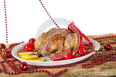 Christmas chicken Stock Photo