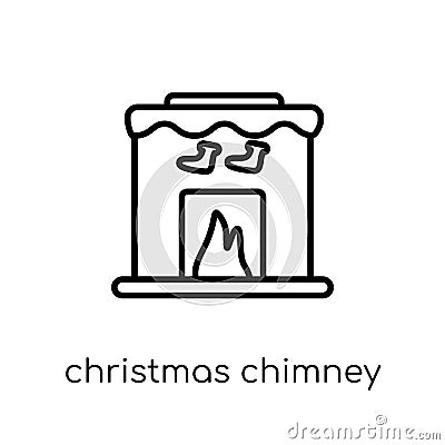 Christmas Chimney icon from Christmas collection. Vector Illustration