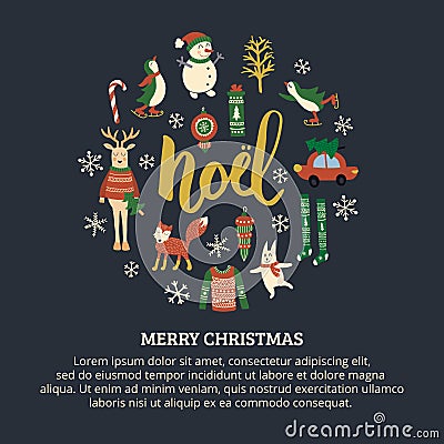 Christmas circle Vector Illustration