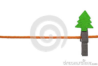 Christmas clothespin on line Stock Photo