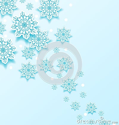 Christmas cold background with snowflakes Vector Illustration