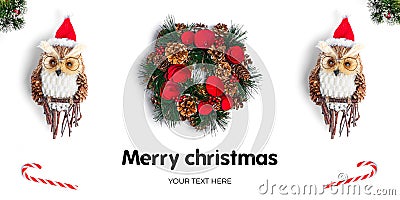 Christmas collection. Long header banner format. Panorama website header banner. Stock Photo