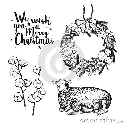Christmas collection vector illustration. Vector Illustration