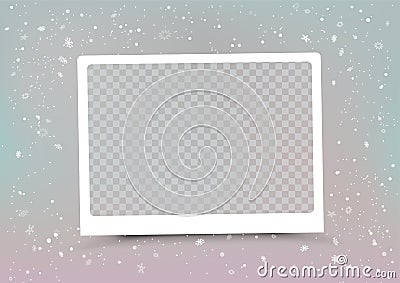 Christmas color photo frame template mockup Vector Illustration