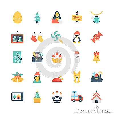 Christmas Colored Vector Icons 3 Stock Photo