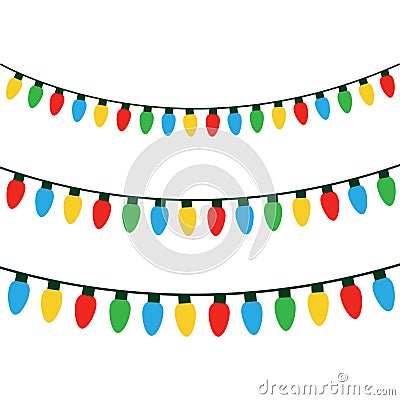 Christmas colorful lights on string Vector Illustration