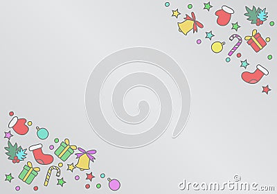 Christmas colorful pattern on white background Vector Illustration