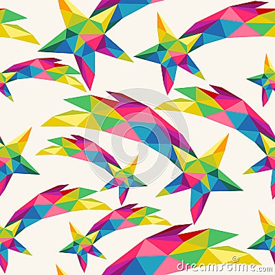 Christmas colorful stars seamless pattern Vector Illustration