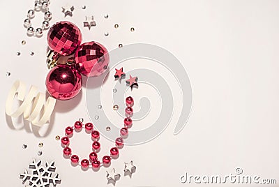 Christmas composition. Christmas balls, red Stock Photo