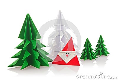 Christmas composition of origami Stock Photo