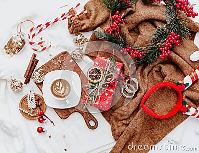 Christmas concept. Cozy winter atmosphere. Stock Photo