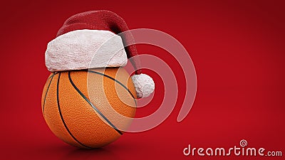 Christmas concept. Orange basket ball. Stock Photo