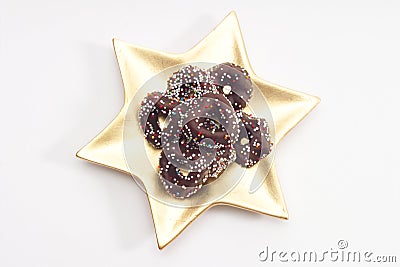 Christmas confectionery on plate Stock Photo