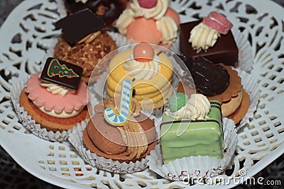 Christmas confectionery on a plate Stock Photo