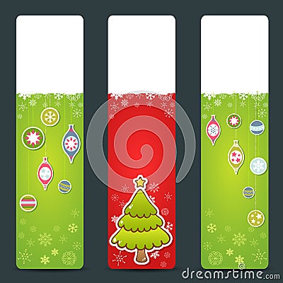 Christmas congratulation stickers Vector Illustration