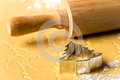 Christmas cookie dough baking sweets Stock Photo