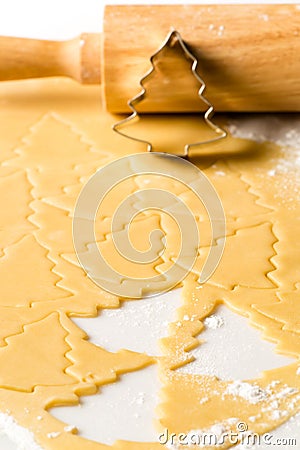 Christmas cookie dough baking sweets Stock Photo